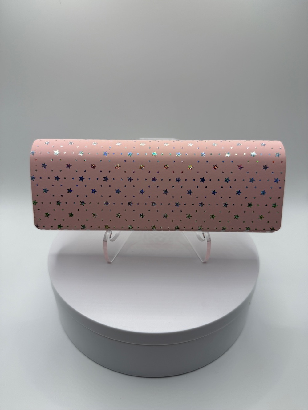 NWOT Pink Holographic Star-Print Women's Sunglasses Case